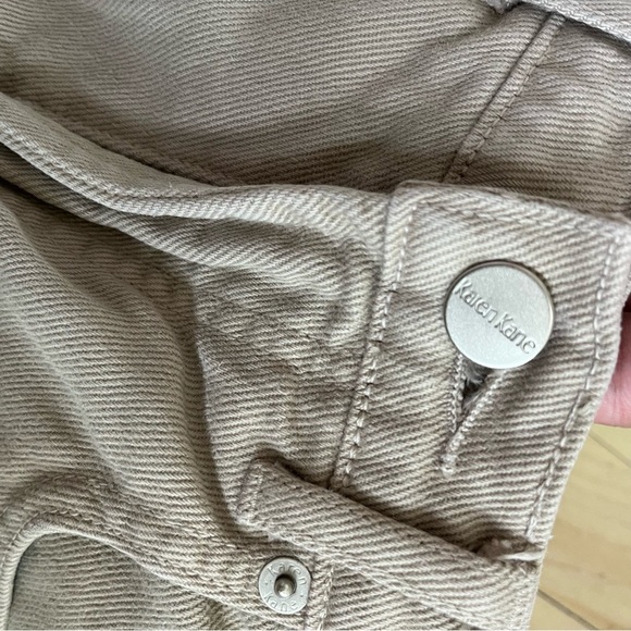 Karen Kane Straight Jeans High-Waisted Women Size 4 Cream Beige 100% Cotton - Picture 5 of 9
